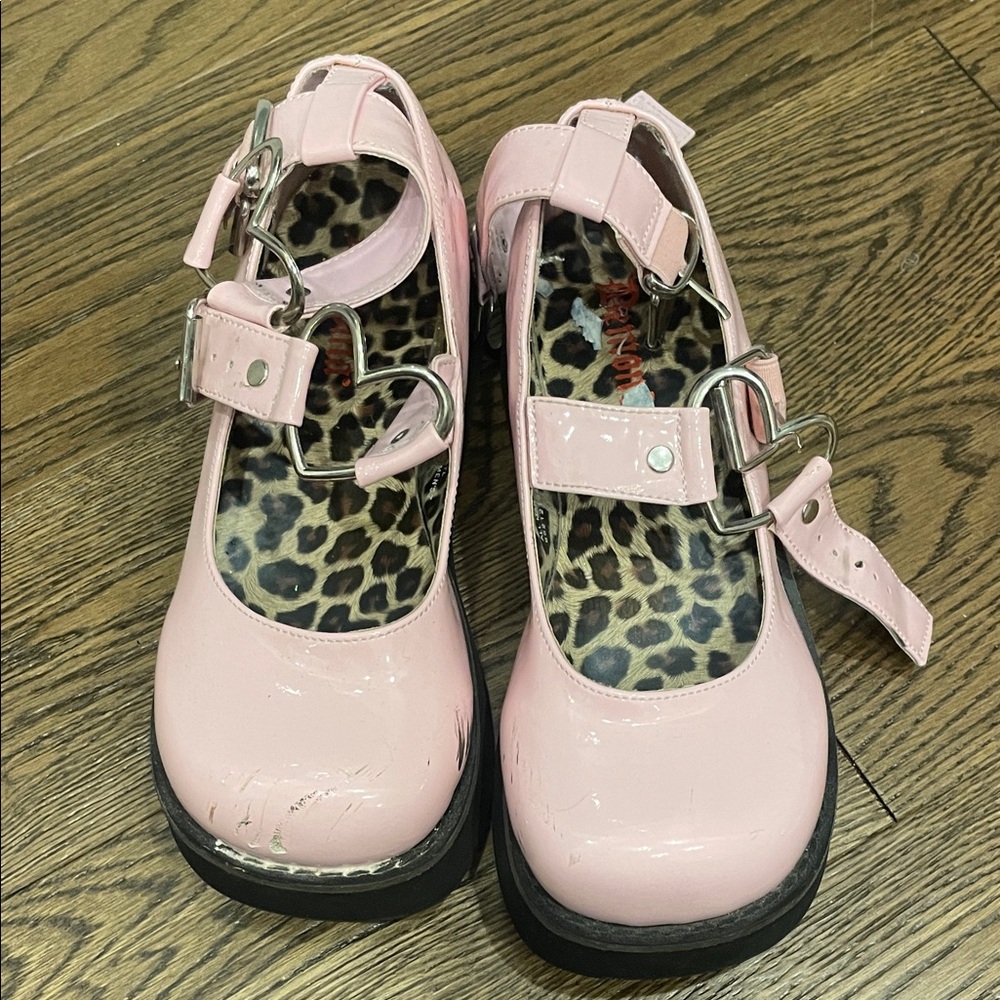 Demonia pink platform Mary Jane’s